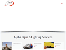 Tablet Screenshot of alphasignsandlighting.com